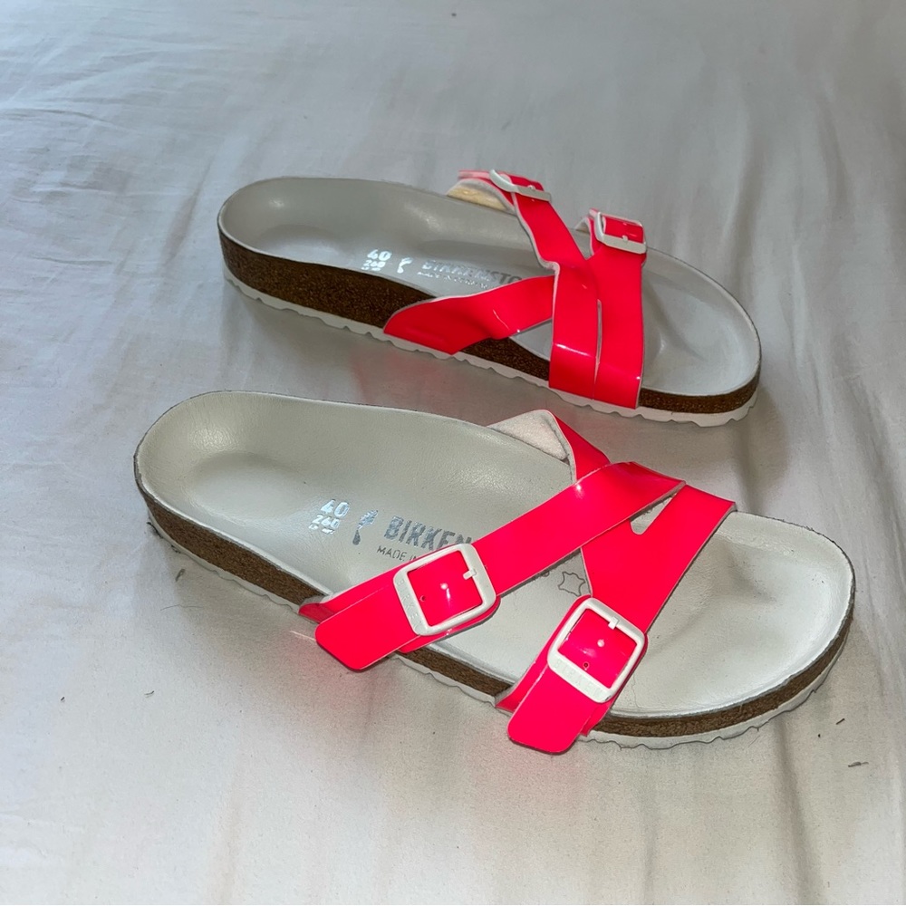 Birkenstock Hot Pink Double Criss-Cross Strap Sandal